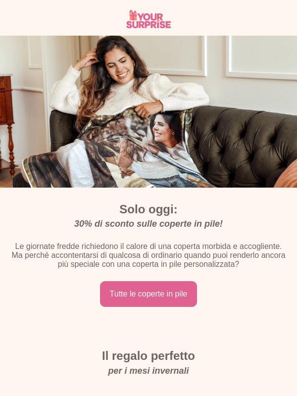 Offerta del giorno: 30% di sconto sulle coperte in pile!