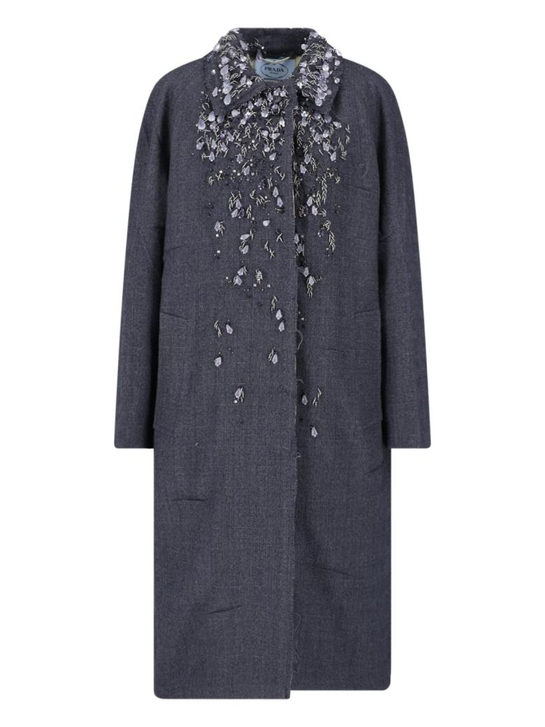 Prada - Cappotto monopetto con applicazioni