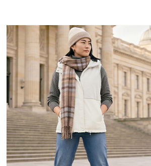 Gilet, Teddyfleece, A-line, cappuccio, senza maniche, parzialmente idrorepellente