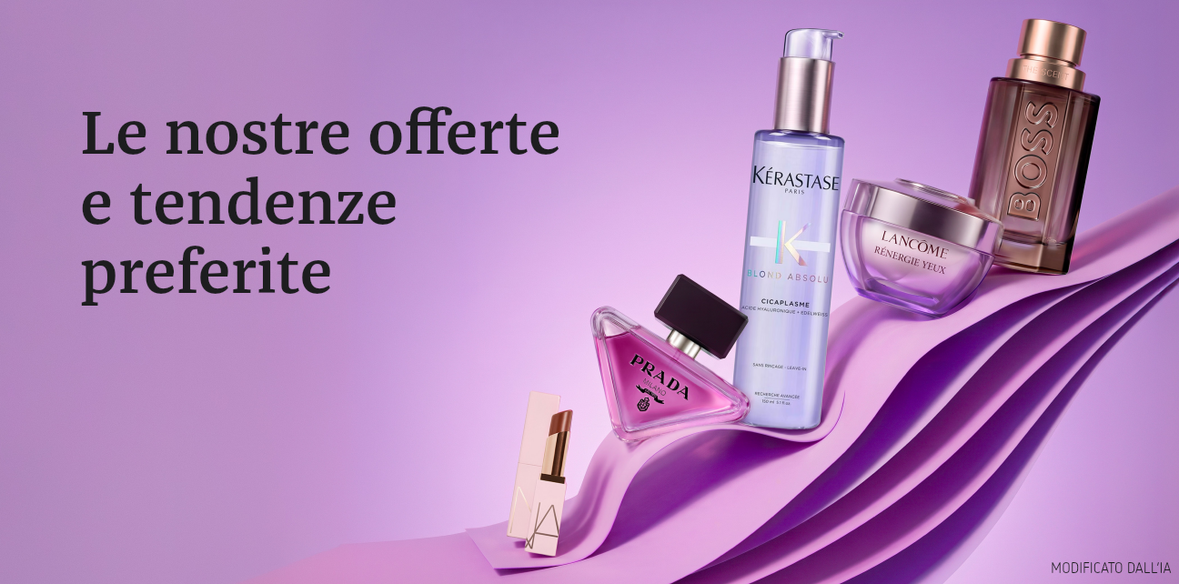 Le nostre offerte e tendenze preferite: scopri una selezione dei migliori prodotti beauty del momento tra profumi, skincare e make-up dei marchi più amati.