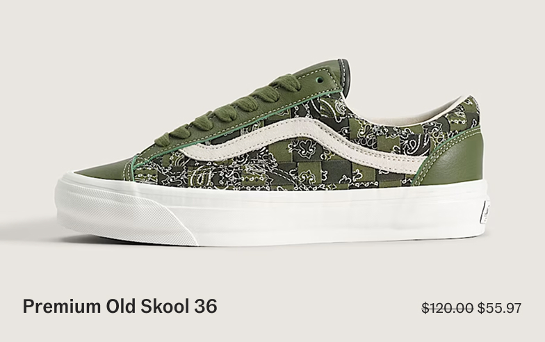 Green Balsam Premium Old Skool 36 Shoe