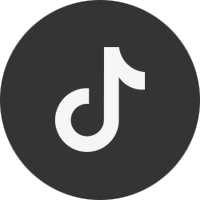 TikTok logo: white musical note icon centred on dark grey circular background
