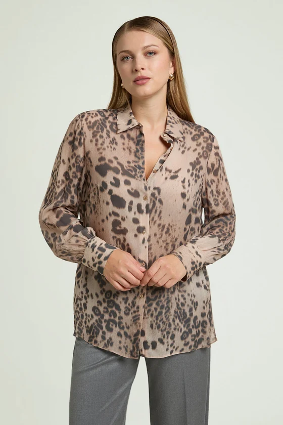 CAMICIA ANIMALIER IN GEORGETTE