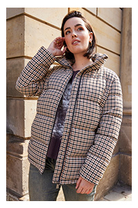 Giacca trapuntata alla moda con motivo pied de poule