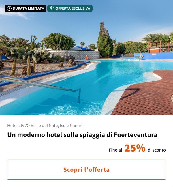 Un moderno hotel sulla spiaggia di Fuerteventura