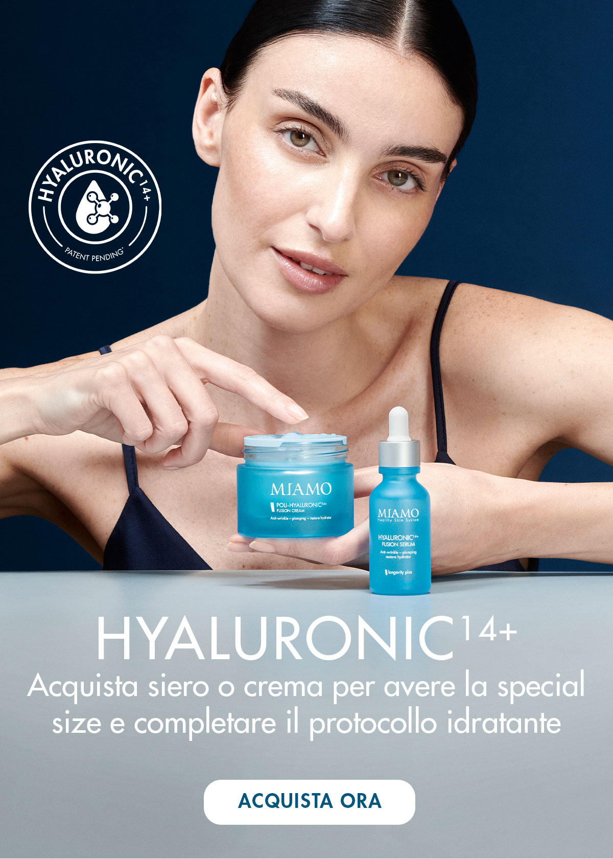 promo hyaluronic 14+, siero + crema in omaggio enzyme peel 