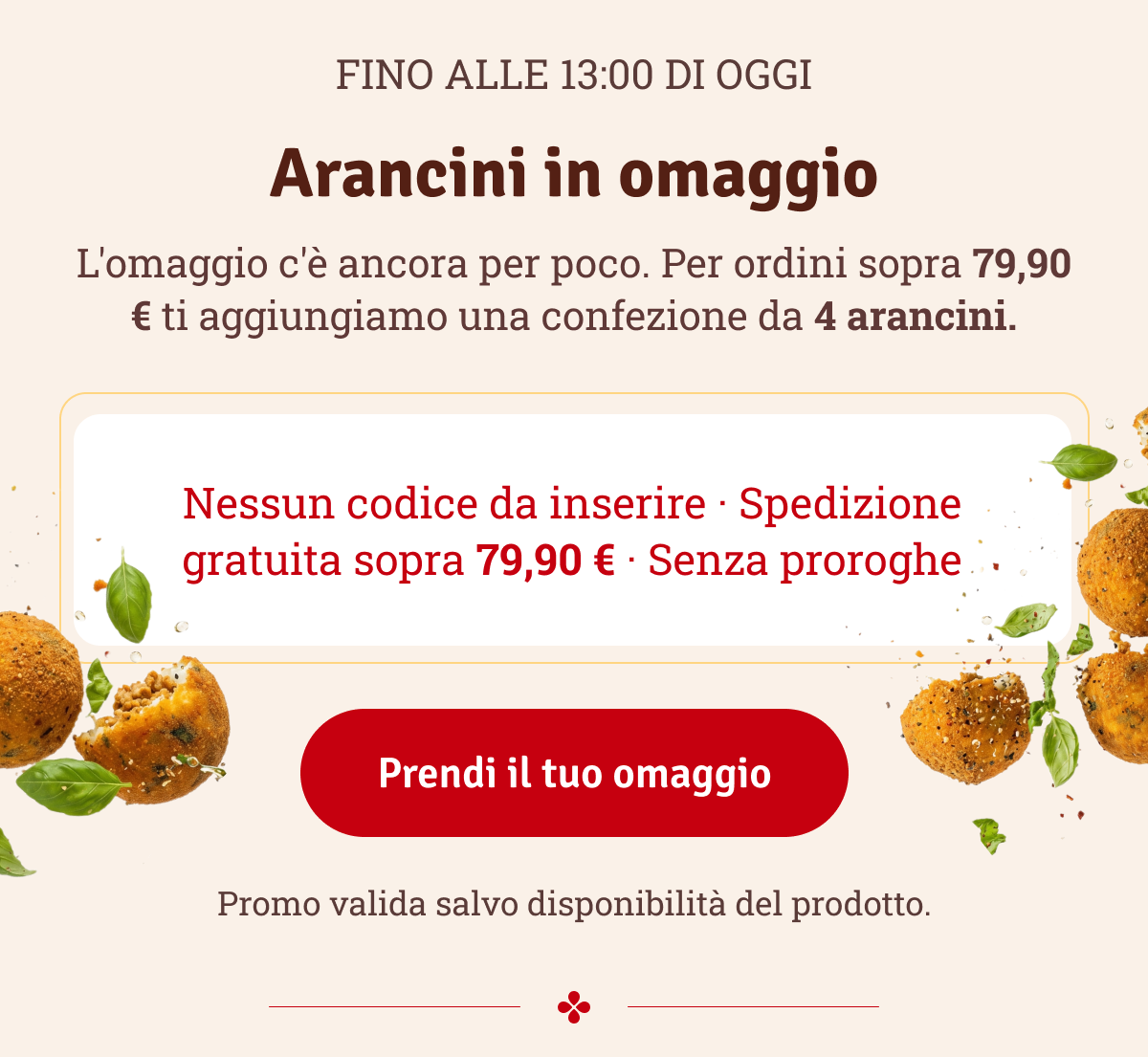 Arancini in omaggio