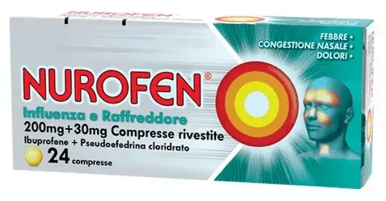 Nurofen Influenza e Raffreddore 200 mg + 30 mg 24 Compresse Rivestite