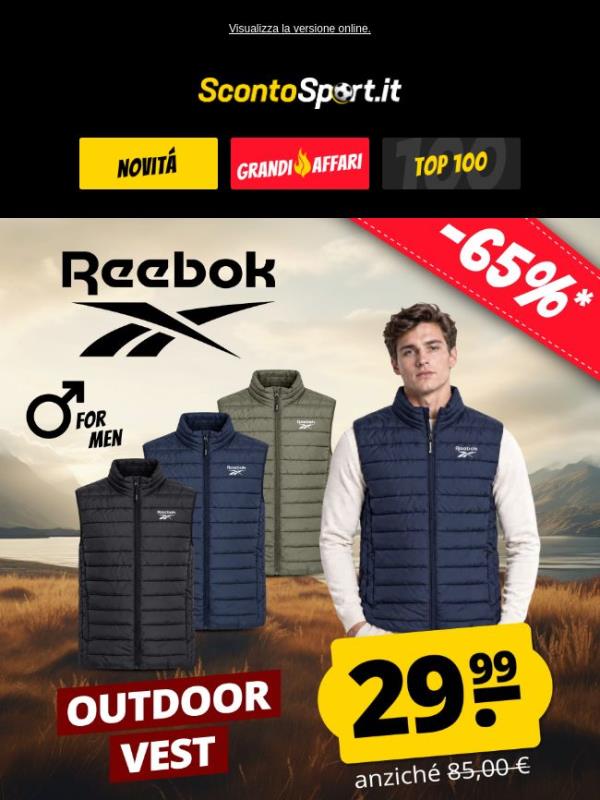 Gilet outdoor Reebok da uomo a soli 29,99 €! 🔥
