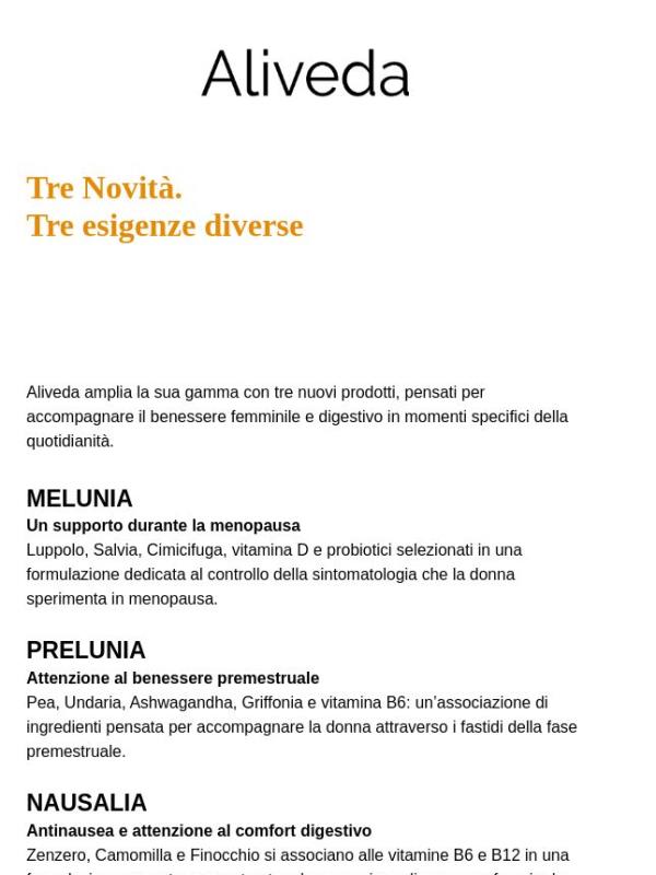Novità Aliveda: scopri i nostri 3 nuovi prodotti!