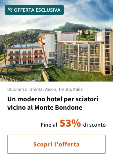 Un moderno hotel per sciatori vicino al Monte Bondone