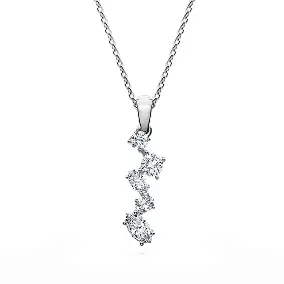 Pendente Galaxy, Diamanti creati in laboratorio 0,9 ct tw, Forme miste, Oro bianco 18 K