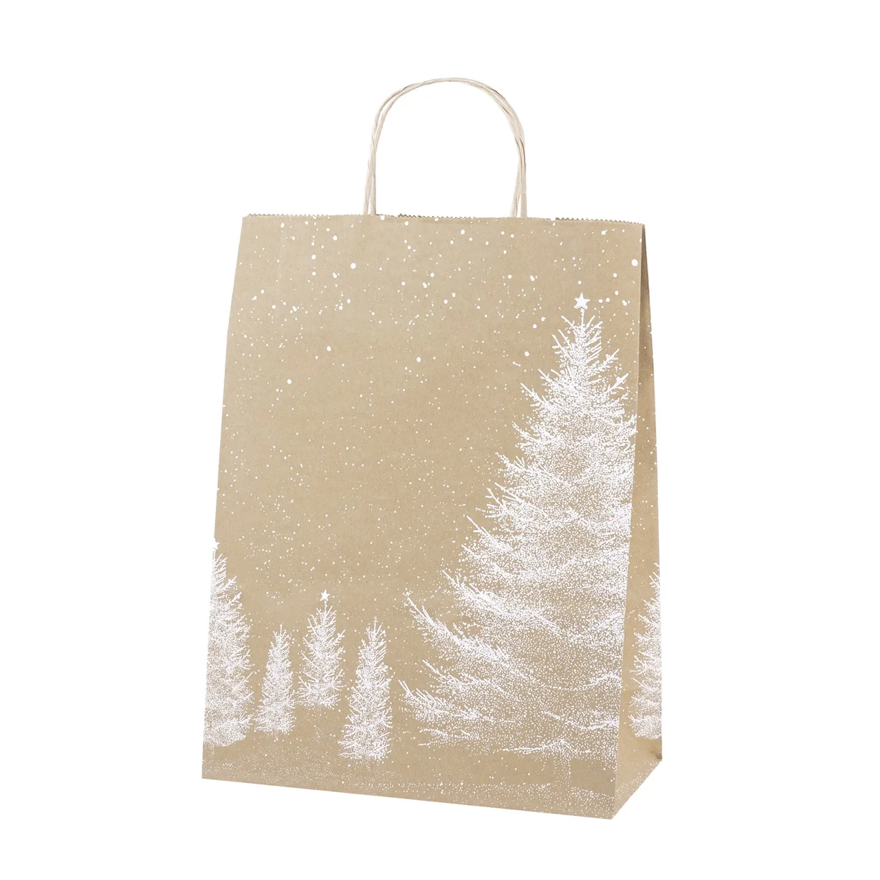 Image of Shopper Carta Kraft Bianco Natale