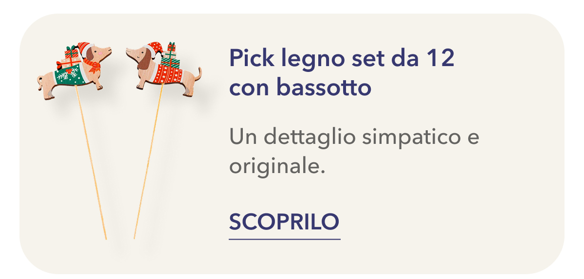 PicK legno set da 12 con bassotto