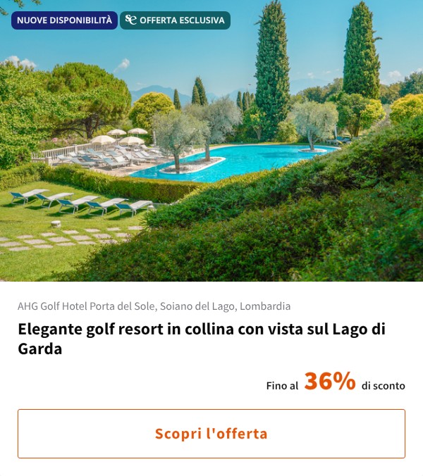Elegante golf resort in collina con vista sul Lago di Garda