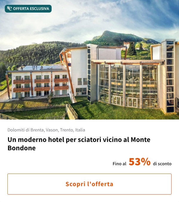 Un moderno hotel per sciatori vicino al Monte Bondone