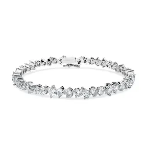 Bracciale Galaxy Tennis, Diamanti creati in laboratorio 5 ct tw, Forme miste, Oro bianco 18 K