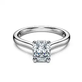 Anello solitario Eternity, Diamanti creati in laboratorio 1 ct tw, Forma ottagonale, Oro bianco 18 K
