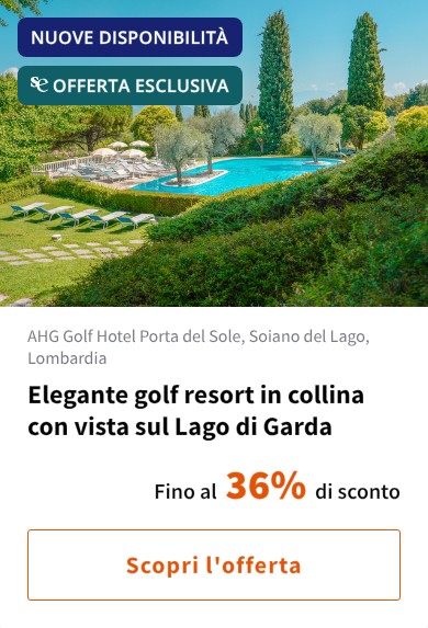 Elegante golf resort in collina con vista sul Lago di Garda