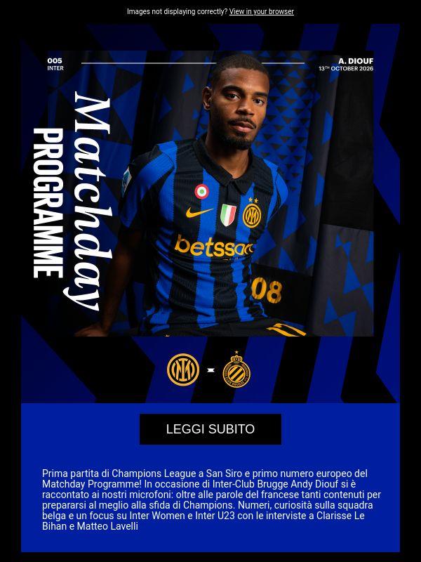 Il Matchday Programme di Inter-Club Brugge