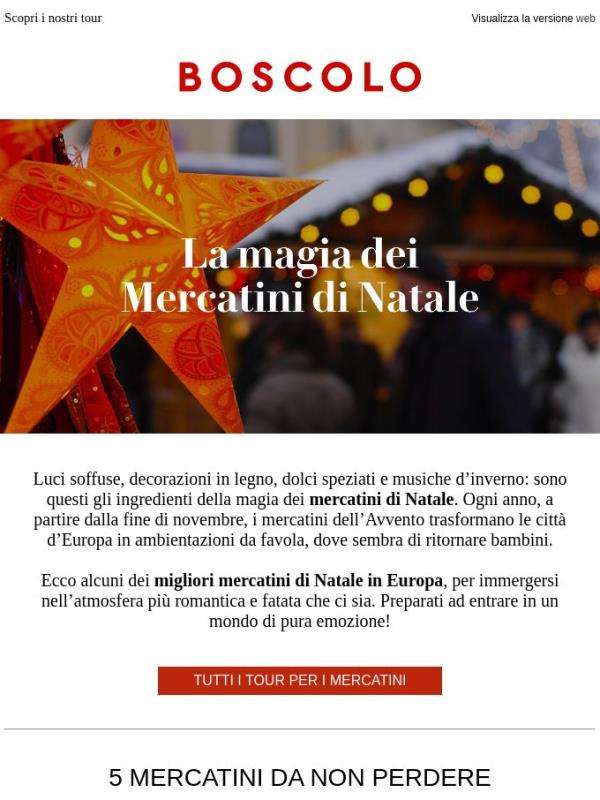 5 mercatini di Natale da non perdere