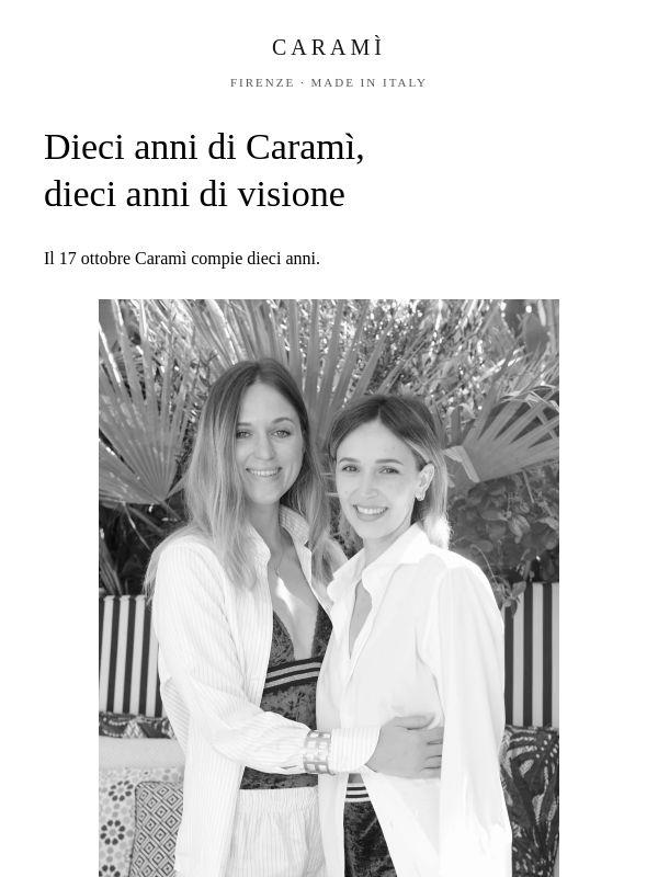 Dieci anni di Caramì. Da Firenze a Londra, la stessa visione.