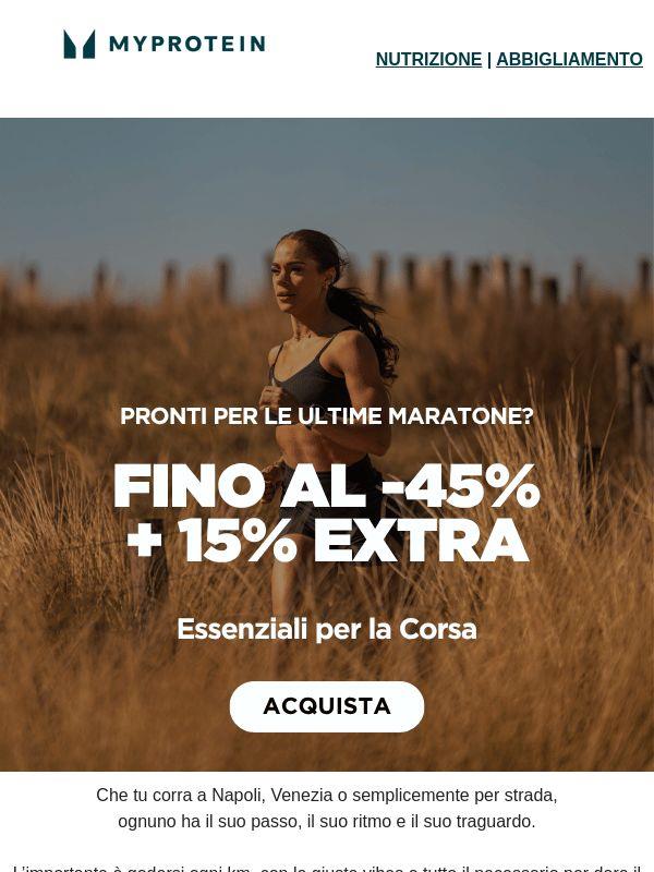 Passione Corsa? 15% Extra ​🏃‍♀️‍➡️