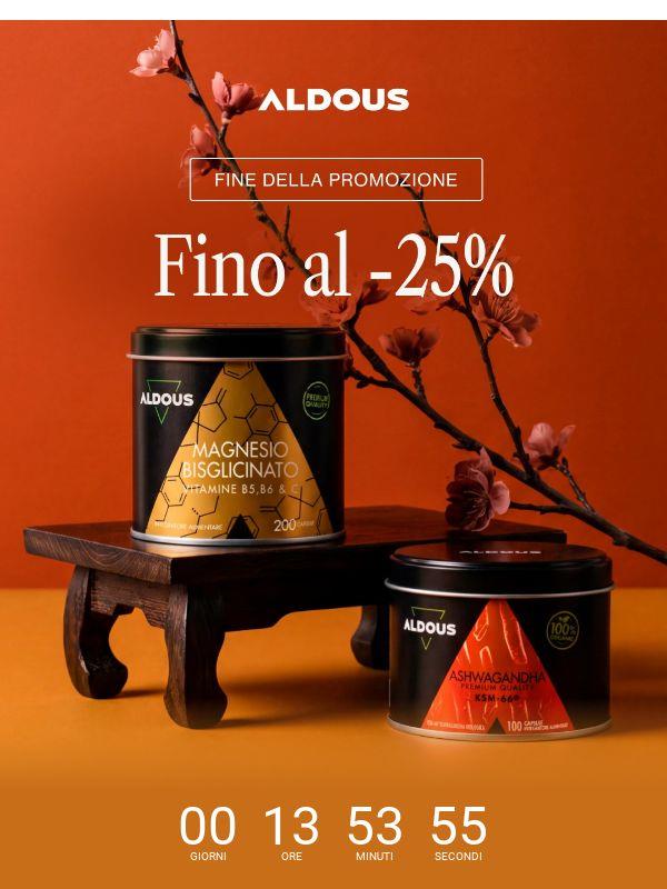 Ultime ore: fino al -25% su tutto il sito