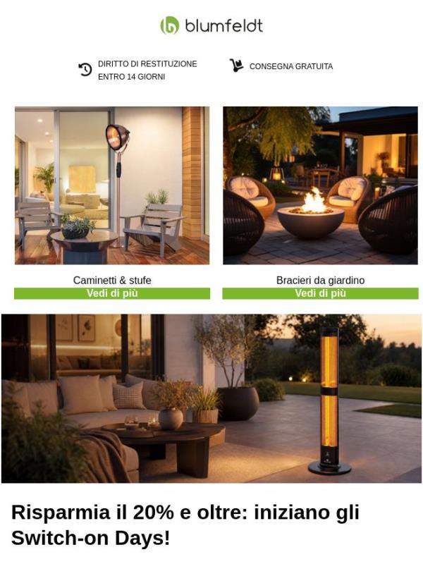 🔥Gli  Switch-on Days alzano la temperatura: -20% e oltre di sconto! 🔥