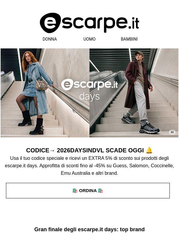 Non perdere il gran finale degli escarpe.it days 🎉