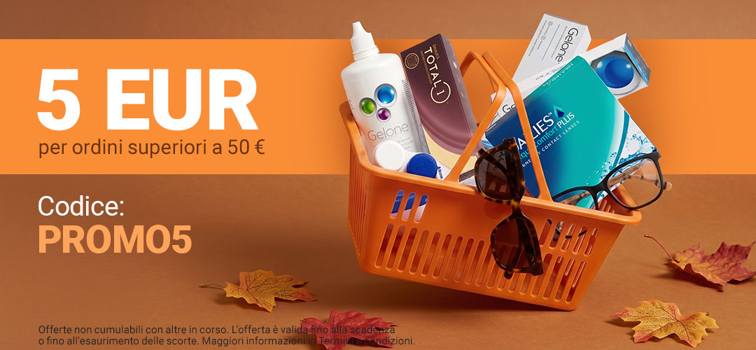 5€ di sconto per ordini superiori a 50€ - codice PROMO5