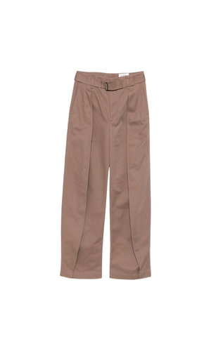Cotton curved trousers