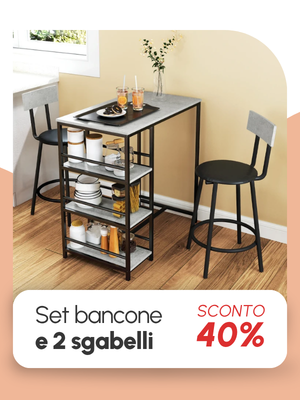Set bancone e 2 sgabelli