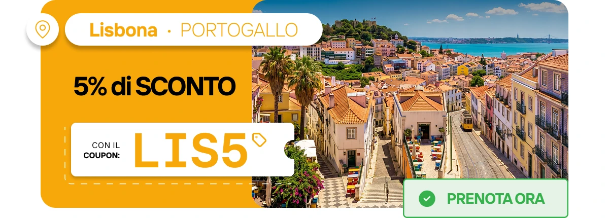 Lisbona - Portogallo: 5% di sconto con il coupon: LIS5.