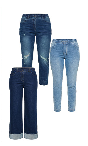 Jeans Mary con risvolto e gamba ampia