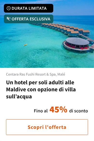 Un hotel per soli adulti alle Maldive con opzione di villa sull%27acqua