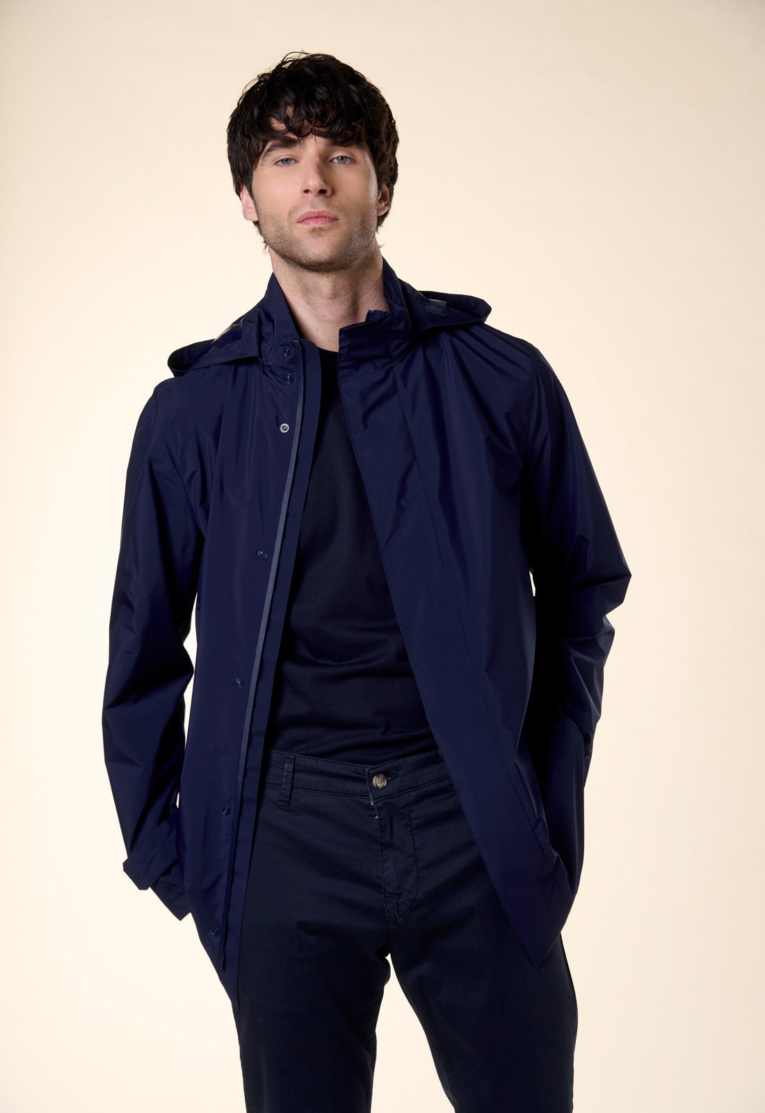 Giacca Tecnica con Cappuccio - Blu / M