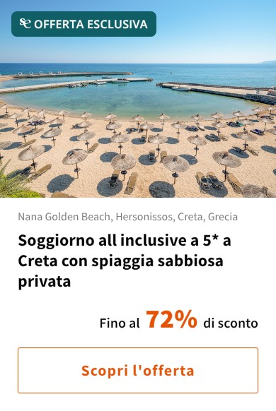 Soggiorno all inclusive a 5* a Creta con spiaggia sabbiosa privata