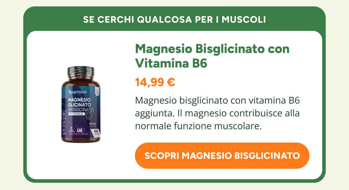 Magnesio Bisglicinato con Vitamina B6 14,99 € Magnesio bisglicinato con vitamina B6 aggiunta.