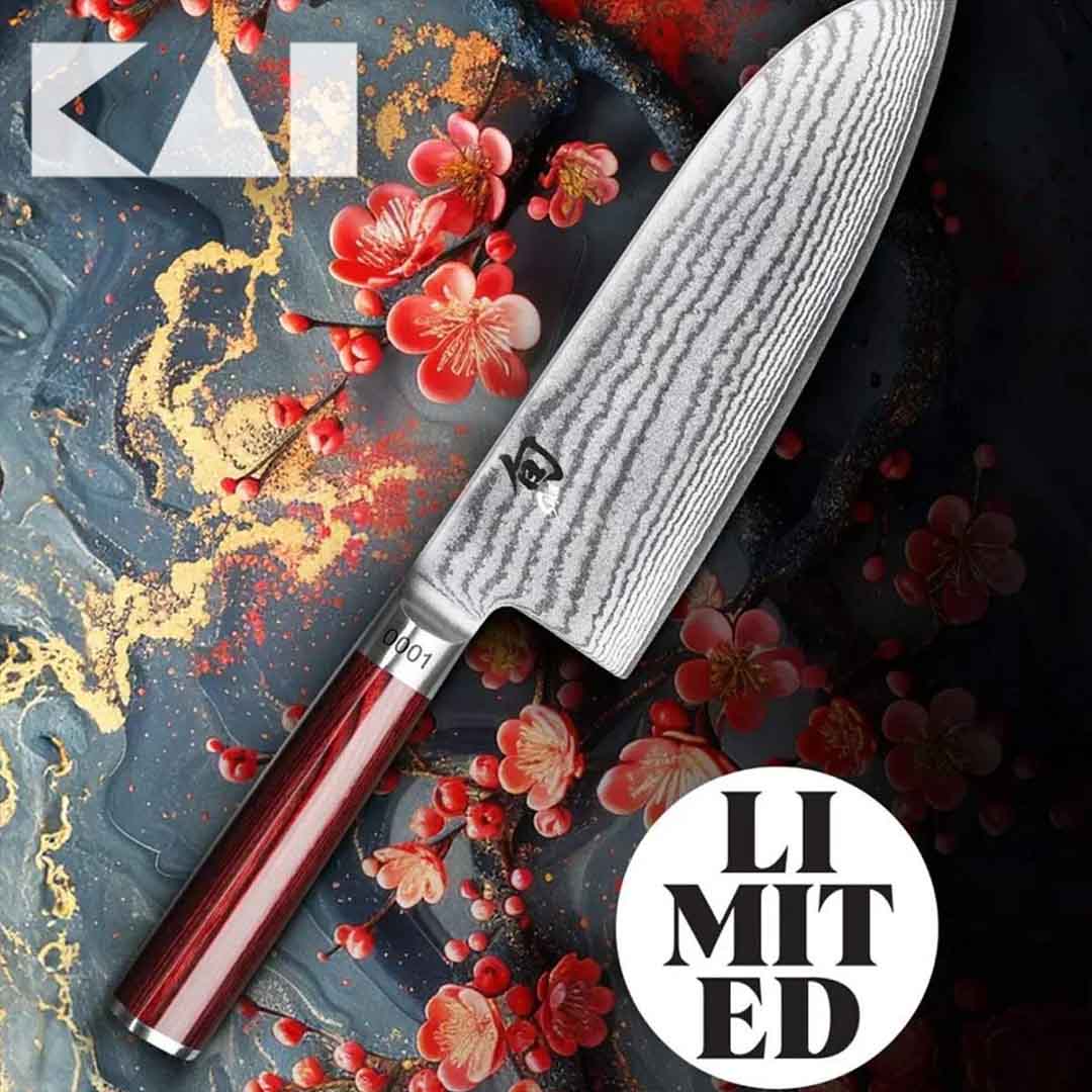 Coltello Santoku Wide Kai Shun Classic Red