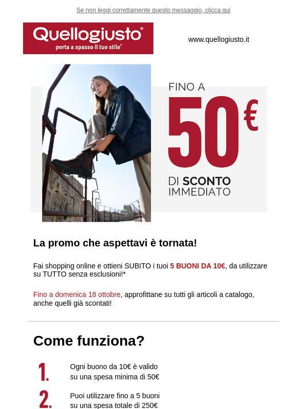Fino a 50€ di SCONTO: ricevili ORA 🛍️