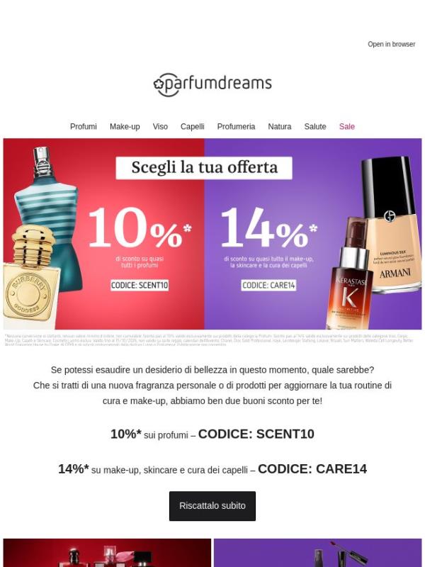 Fino al 14%* di sconto per i tuoi prodotti beauty preferiti 💖