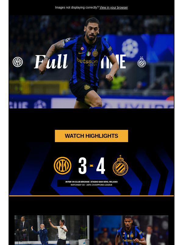 Match review, Inter-Club Brugge 3-4