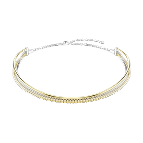 Collana Hyperbola, Taglio Round, Bianca, Finitura in mix di metalli