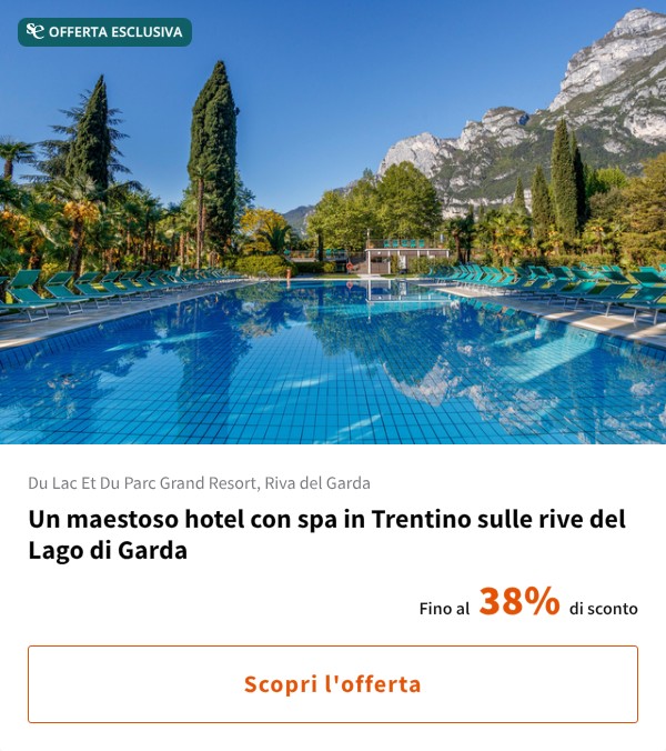 Un maestoso hotel con spa in Trentino sulle rive del Lago di Garda