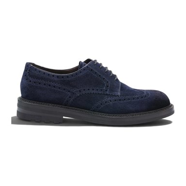 Barrett — Stringata Brogue Uomo in Camoscio Baltic Blue