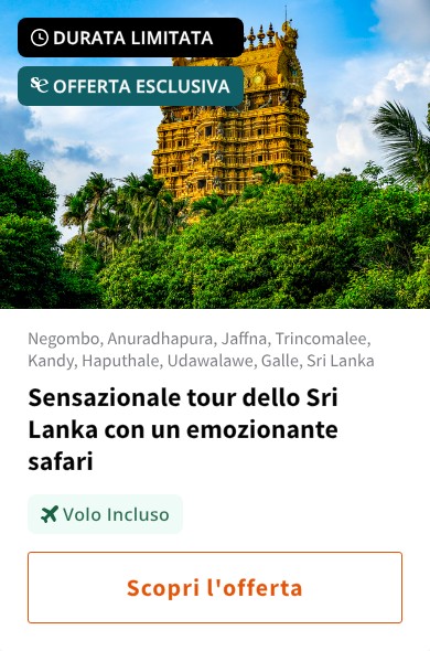 Sensazionale tour dello Sri Lanka con un emozionante safari