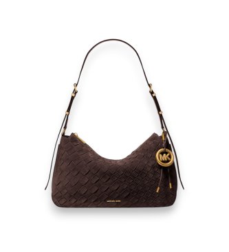 Borsa Nolita media in camoscio intrecciato a mano marrone