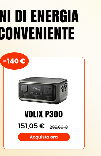 VOLIX P300 Centrale Elettrica Portatile 300W 256Wh LiFeP04 Batteria