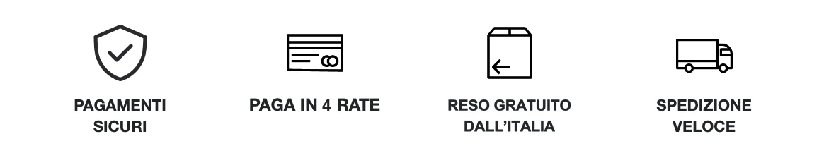 Pagamenti sicuri - Paga in 4 rate - Reso facile e gratuito - Spedizione veloce